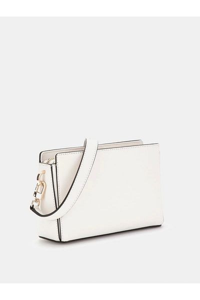 Guess Nastra Mini Crossbody Ball Zip Dámská bílá mini taška Hwbg9637720-off