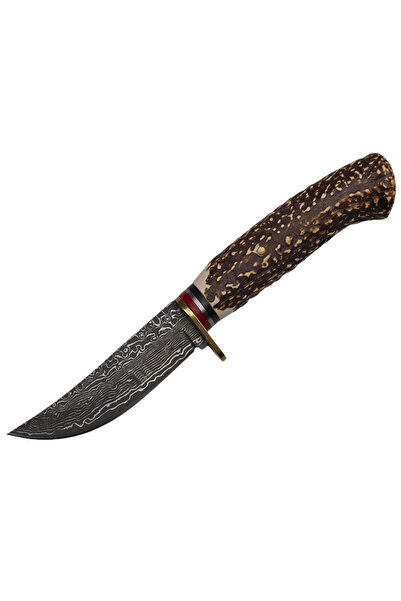 Depox Lovecký nůž IdeallStore, Bone Density, 21 cm, stříbrný, kožené pouzdro