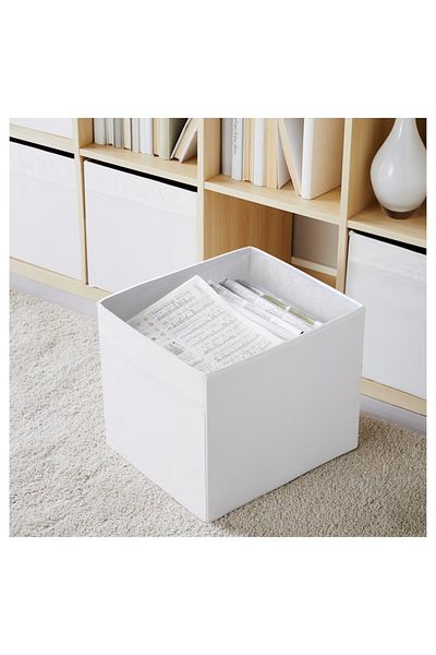 IKEA IKEA صندوق مربع أبيض صندوق تنظيم تخطيط المنزل صندوق تخزين أبيض 33x38x33 سم