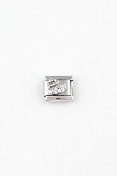 Sortie Aksesuar Zirkon Taşlı Kuğu Figürlü Paslanmaz Çelik İtalyan Charm Bilek...