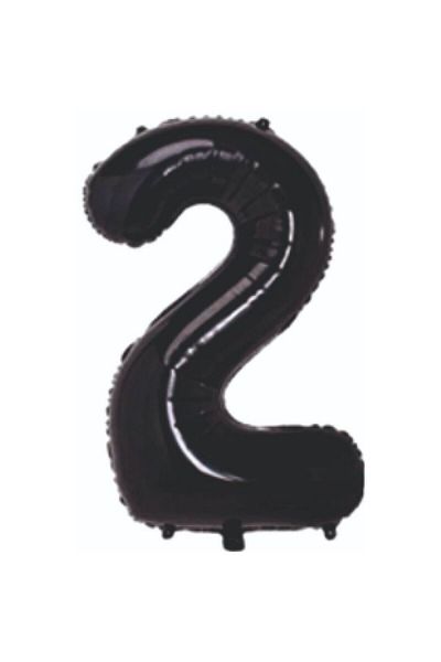 TATLI GÜNLER 26" 74 cm Foil Balloon Number 2 Matte Black
