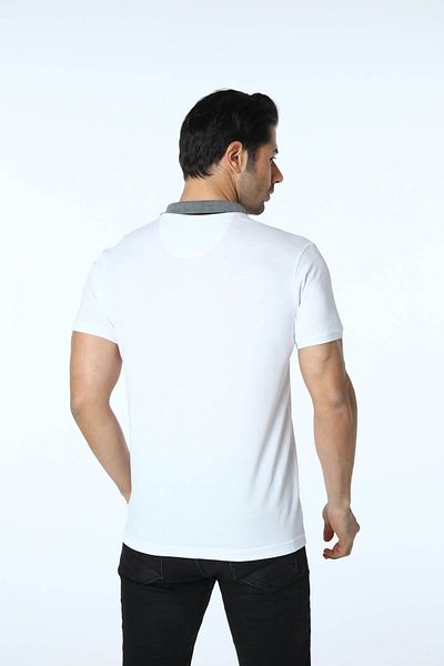 rugatchi Large Size Polo Neck T-Shirt with Lapel Detail