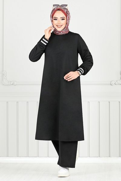 ModaMerve Garni Detail Double Set 9148Pl940-M Black