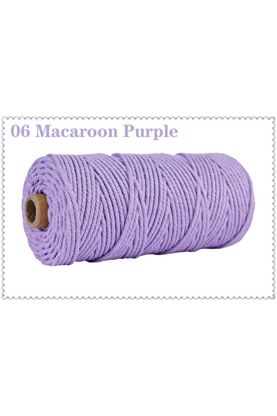 Choice26 3.02 مم 06 ماكارون أرجواني 3 مم حبل قطني 100% ملون مصنوع يدويًا خيط ...