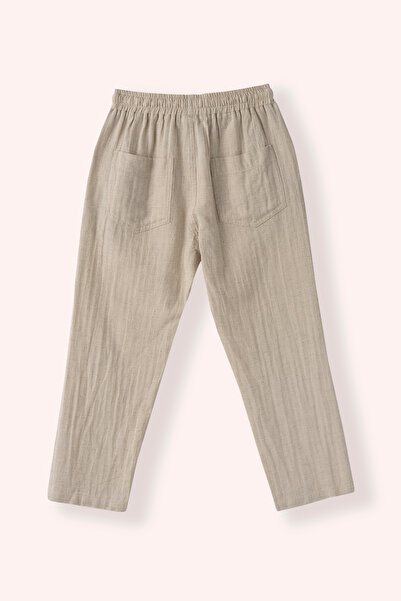 Panço Erkek Çocuk Beli Lastikli Cepli Bej Pantolon