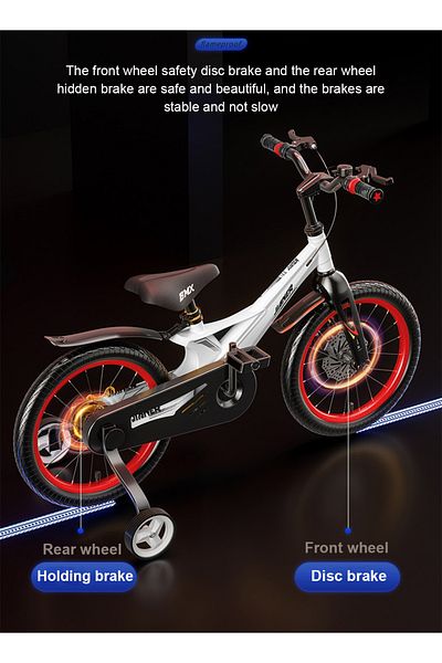 Ma Baby Kids Bicycle 16 inch Magnesium Alloy Lightweight, with Adjustable Handlebars, Removable Basket