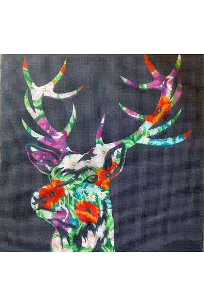 Anchor 40x40cm Deer Pattern Printed Tapestry - Unprocessed Threads Included ALR75