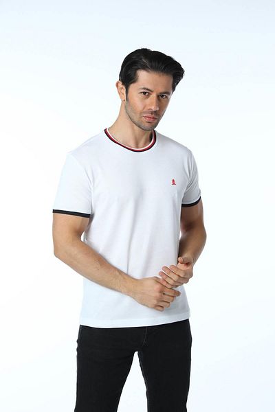 rugatchi Plus Size Basic Pique Crew Neck T-Shirt