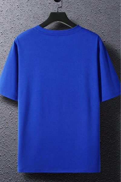 NO 601 Tricou oversize cu imprimeu Saks Blue Los Angeles pentru bărbați
