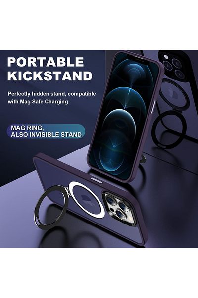 Potok Protective Case For Iphone 12 Pro Max , Tpu, Dark Purple, 6.7 Inches