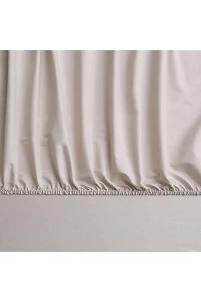 Linens ملاءة مفردة من الساتان القطني - ملاءة مطاطية حجرية، مزيج ومطابق