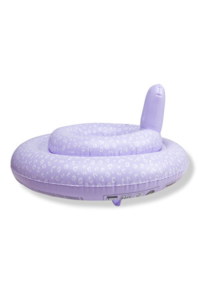 Swim Essentials حلقة سباحة ليلك ليوبارد بيبي مع دعم للظهر 0-1 سنة