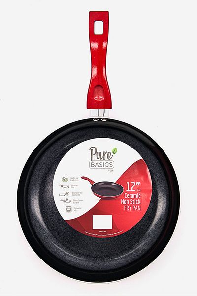 İKO Ceramic Non,stick Fry Pan 12 30 Cm, Black And Red