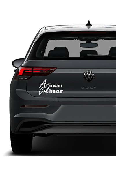 KURT REKLAM Az Insan Çok Huzur Araba Siyah Sticer Etiket 25x10 Cm