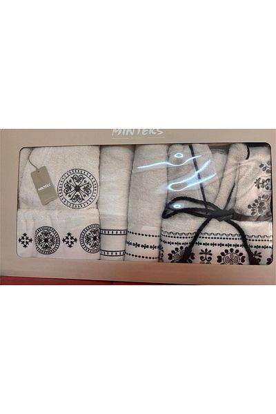 Bayev Set halate de baie cu motiv zestre Hitit 6 piese - Set de familie de design