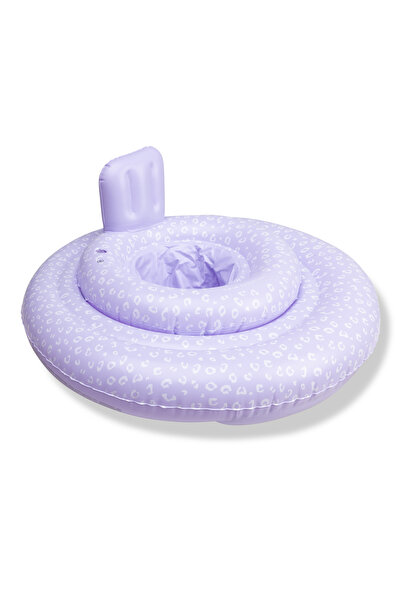 Swim Essentials حلقة سباحة ليلك ليوبارد بيبي مع دعم للظهر 0-1 سنة