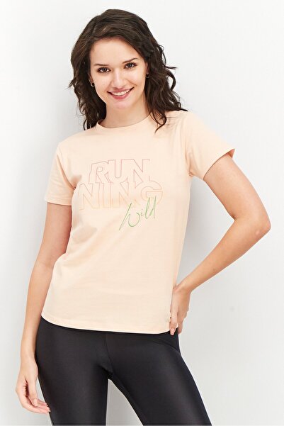 RBX Women Sportswear Fit Short Sleeve Training Tee, Peach