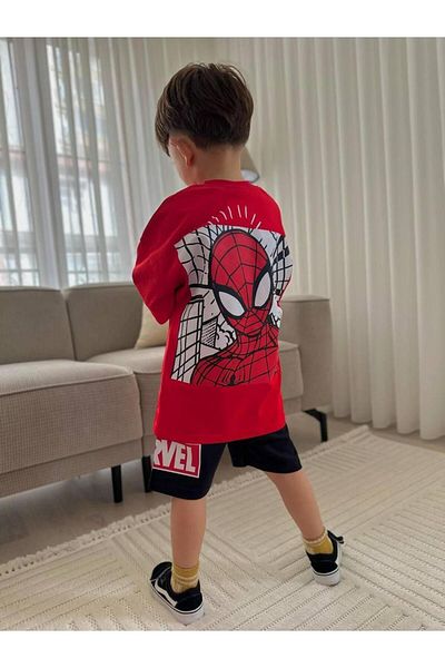 RAPAPA Male Child Short-Sleeve Summer Bottom Top Shorts Set 1206 Red