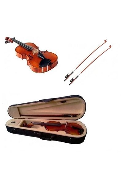 Depox Classical Wooden Violin 4/4, Case Included Extra 3/4 Bow