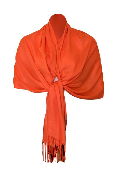 DACSHOP Cashmere shawl scarf, orange