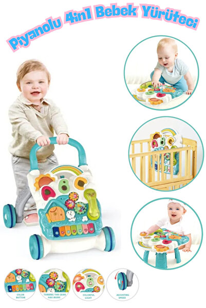welcomein Yürümeye Yardımcı Aktivite Masalı Sesli Piyanolu 4in1 Bebek Yürüteci