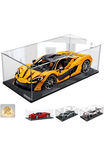 Generic Transparent Acrylic Display Case for Lego Collection, Model Figure (Black, 60 x 30 x 20 cm)