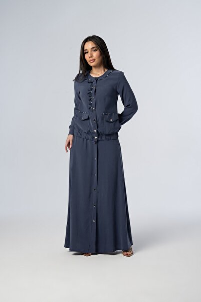 Elaris Exclusive ELARİS Fırfır ve Cep Detaylı Düğmeli Elbise