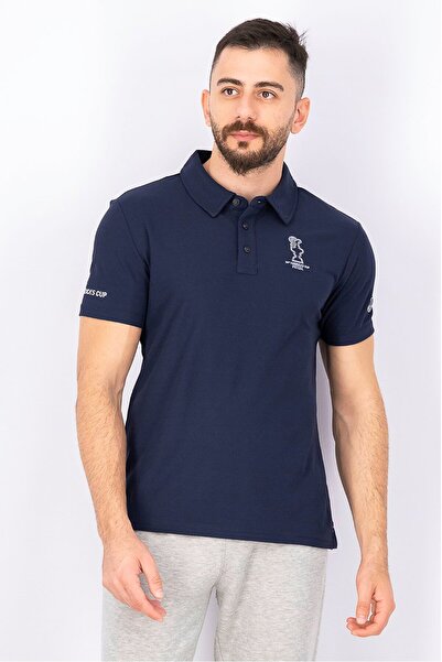 North Sails By Prada قميص بولو رجالي بأكمام قصيرة وشعار العلامة التجارية من ن...