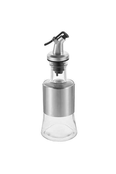 PUFO Recipient de sticlă Keys pentru ulei și oțet, 200 ml, argintiu