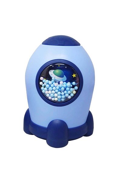 PUFO Pușculiță decorativă Pufo Rocket Buclucasa, deschidere cu parolă, 18 cm, albastră