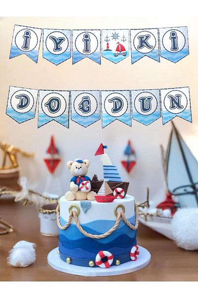 Parti Adresi Στολίδι για πάρτι γενεθλίων με θέμα Sailor Happy Birthday