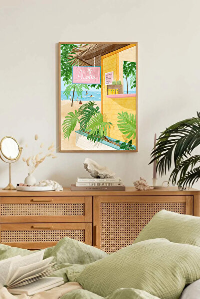 Dekorsiahome Masa dintr-o bucata din lemn pentru camera de zi, hol, bucatarie...