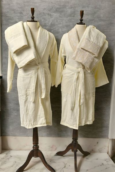 Bayev Set halate de baie Zeina 6 piese Dowry - Set de familie cu detalii elegante