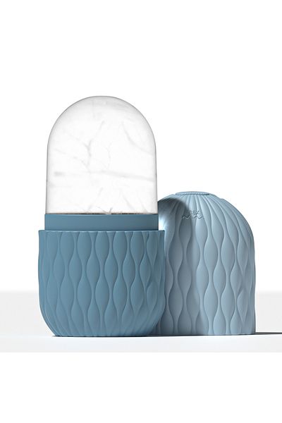 LSHOW Blue Ice Roller for Face & Eye Beauty Self Skin Care Tools Ice Holder Facial Cube Gua Sha Face Massa