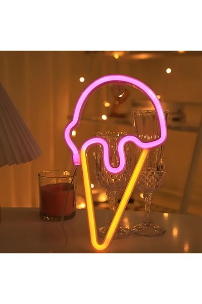Choice ice cream 1pc, romantic neon lights,battery/USB power supply,girl's room wedding decoration,birthday