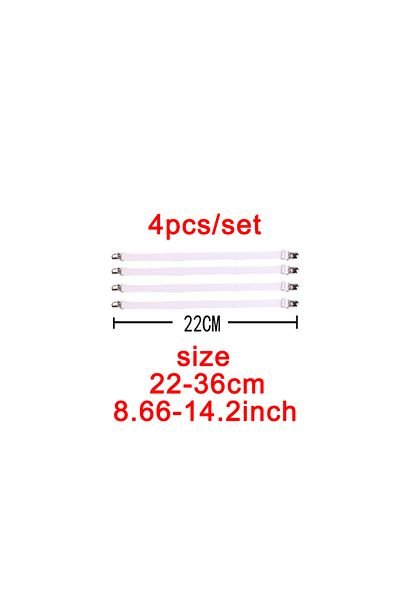 Choice 22cm-white 4pcs/set Elastic Bed Sheet Strip Fastener Bed Sheet Grippers Belt Adjustable Mattress Cov