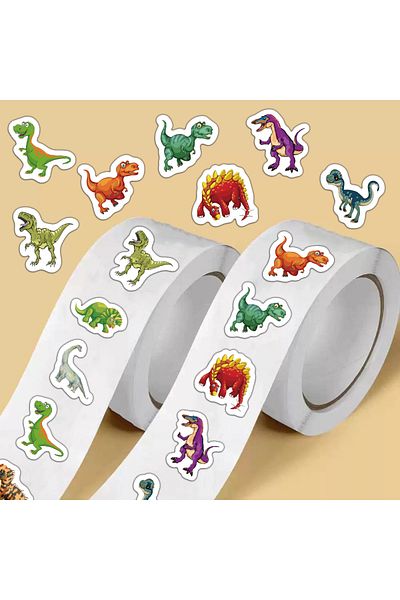 Choice 500PCS 500PCS Creative Explosive Dinosaur Roll Stickers Decorative Gift Series Labels Notebook Adhes