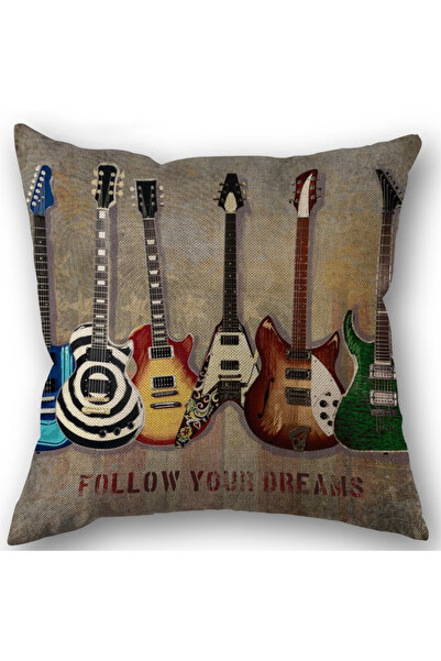 Choice 45X45cm One Sides 4 Music Style Throw Pillow Cover Guitar Microphone Headphone Theme Decorative Squa