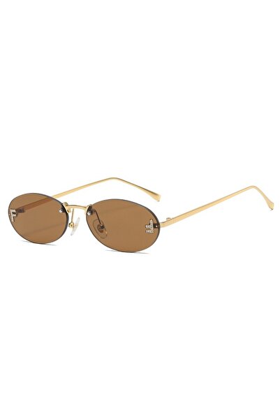 Choice Orange 1PC Letter F frameless trim sunglasses Oval retro small frame E...