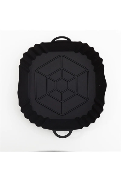 Choice صينية مقلاة هوائية من السيليكون باللون الأسود مكونة من قطعة واحدة مع م...