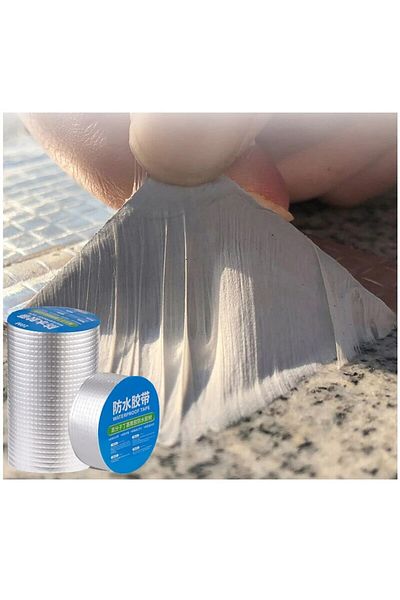 Choice 5cm X 5m 1 Roll Butyl Tape Self-adhesive Waterproof Aluminum Foil Leak Plugging Color Steel Roof Lea
