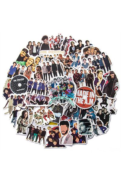 Choice A580011-50PCS 50PCS One Direction Band Trendy Guitar Graffiti Suitcase Decorative Sticker Guitar Wat