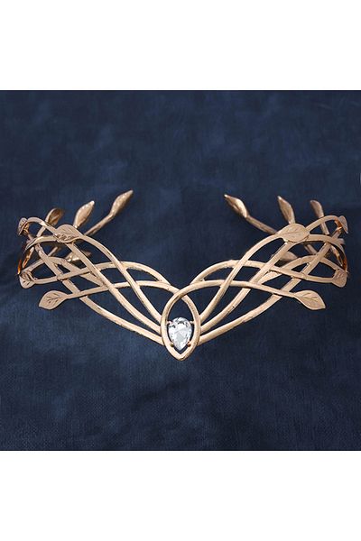 Choice White Goddess Cosplay Forehead Round Elves Crowns Tiara Women Man Vintage Leaf Headband Bridal Hair
