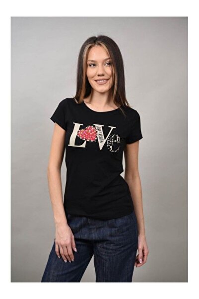 Monte Cervino ΜΠΛΟΥΖΑ ΜΕ ΣΧΕΔΙΟ LOVE Μαύρο L-XL