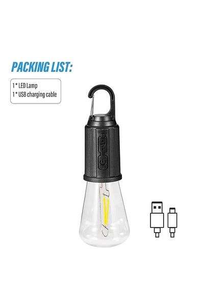 Choice Style B Portable Camping Light 600mAh LED Camping Lamp with Hook Portable Lighting Lantern Type C Ch