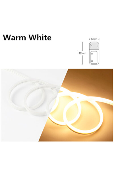 Choice شريط إضاءة نيون LED بطول 2 متر، 12 فولت تيار مستمر، أبيض دافئ، 5 فولت،...