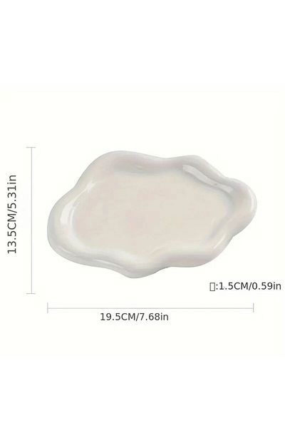 Choice White Simple Stylish Cloud Ceramic Jewelry Storage Tray Jewelry Earrings Display Desktop Ornaments G