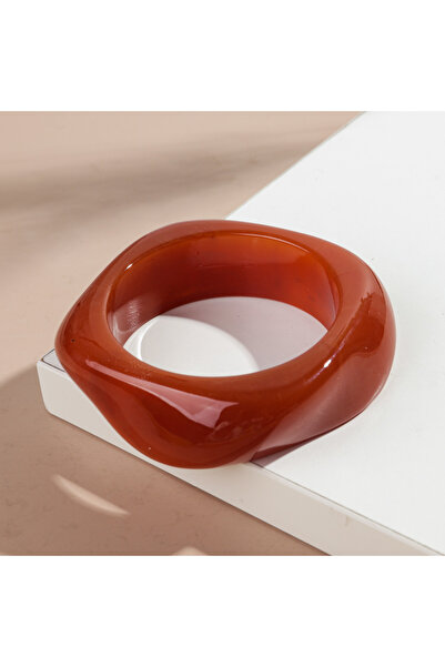 Choice red Vintage Acrylic Big Geometric irregular Bangles for Women Trendy R...