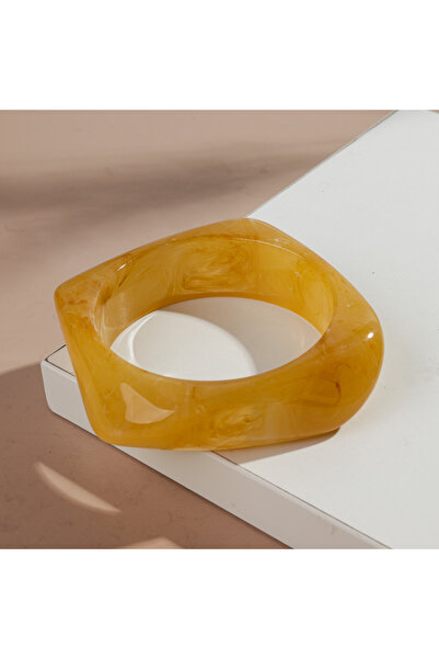 Choice yellow Vintage Acrylic Big Geometric irregular Bangles for Women Trend...