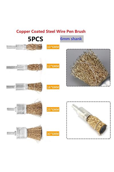 Choice Heavy Duty 6mm Shank Copper Plating Stainless Steel Wire Wheel Brushes Suitable For Aviation And ...